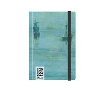 KAOS 2023-12 Months Daily Planner with Planner - Medium 12 x 18.5 cm - for Home, Office, School, University - Hardcover, Flat Elastic, Bookmark, Rounded Corners - Whistler - Night