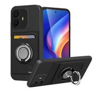 Kaotengwo for TCL K70 Power 4G Phone Case with Card Holder & 360° Rotatable Ring Holder Kickstand/Stand case for TCL K70 4G Cover - Black