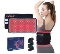 Kaoudt 2025 New Portable Red Light Therapy Belt for Body Pain Relief, 120LEDs 16" x 8.6" Medical-Grade TPU, Dual Wavelength Near Infrared Red Light Pad for Face and Body