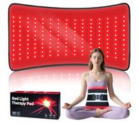 Kaoudt 2026 Medical-Grade TPU Red Light Therapy Belt for Body, Large Size Red Light Therapy Pad with Timer, 660nm&850nm Infrared Light Therapy Mat Full Body（24" x 12" 150LEDs Black）