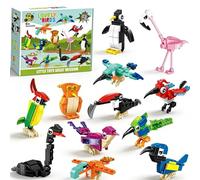 KAOVCXR 12 Packs Birds Building Blocks, Mini Ocean & Birds Building Toy for Gift, Stress Relief Craft for Teens & Adults, Birthday Gifts