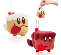 KAOVCXR 2 Pcs Cookie Kingdom Keychain,Milk Cookie Plush Small Cake Stuffed Plush Keychain,Squishy Game Character Toy For Game Fans Easter Halloween Christmas Birthday Present for Kids Adults
