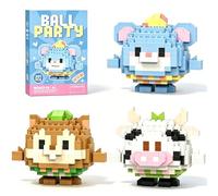 KAOVCXR Animal Building Block, Cow Squirrel Mouse Building Block Micro Blocks Set Animal Bricks Particle Puzzle DIY Mini Diamond Bricks for Adults Gift