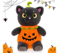 KAOVCXR Cat Plush Toy, Soft Cat Stuffed Animals Pillow Kawaii Realistic Halloween Pumpkin Plush Hugging Sleeping Doll Christmas Birthday Office Decor Holiday Surprise Gift for Kids Boys Girls