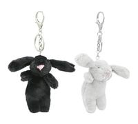 KAOVCXR Cute Bunny Plush Keychain for Backpack, 3.5" Inch Mini Rabbit Bag Purse Charm Decoration Keyring Hanging Decoration Pendant Gift for Women Girls