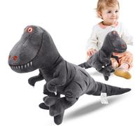 KAOVCXR Dinosaur Plush Toy, Dinosaur Stuffed Animals Plush Doll Dinosaurs, Tyrannosaurus Rex Dino Toy, Cute Tyrannosaurus Rex Dino Plushies Toys for Baby Girl Boy Kids Birthday Gifts - Grey