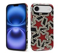 Kapadiy Case for iPhone 17 Air Case,Red Star Design Hybrid Dual Protection Silicone Hard PC Shockproof Full Body Cover Slim Anti Scratch Protective Case for Men Women