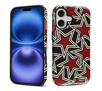 Kapadiy Case for iPhone 17 Case,Red Star Design Hybrid Dual Protection Silicone Hard PC Shockproof Full Body Cover Slim Anti Scratch Protective Case for Men Women