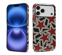 Kapadiy Case for iPhone 17 Pro Max Case,Red Star Design Hybrid Dual Protection Silicone Hard PC Shockproof Full Body Cover Slim Anti Scratch Protective Case for Men Women