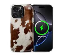Kapadiy Magnetic Case for iPhone 15 Pro,Compatible with MagSafe Cowgirl Brown White Piebald Design Hybrid Dual Protection Silicone + Hard PC Shockproof Full Body Cover Protective Case for Men Women