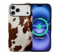 Kapadiy Magnetic Case for iPhone 17 Pro Max,Compatible with MagSafe Cowgirl Brown White Piebald Design Hybrid Dual Protection Silicone Hard PC Shockproof Full Body Cover Protective Case for Men Women