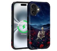 Kapadiy Magnetic for iPhone 17 Case,Skeleton Cat Shared Moment | Compatible with Magsafe,Upgrade Dual-Layer Silicone + Hard Pc Case,Full Body Protective Cover Shockproof Corners