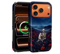 Kapadiy Magnetic for iPhone 17 Pro Case,Skeleton Cat Shared Moment | Compatible with Magsafe,Upgrade Dual-Layer Silicone + Hard Pc Case,Full Body Protective Cover Shockproof Corners