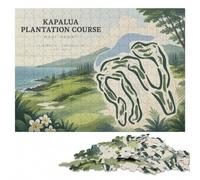 Kapalua Plantation Course Golf Map Complex Wood Puzzle, Adults, 1000 Pieces | Adult Puzzle - holiday gift for puzzle fans with indoor weekend activity.