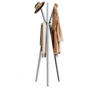 KAPANOU Freestanding Coat Rack with 6 Hooks, Entryway Hall Tree Metal Coat rack for Hat, Purse, Jacket, Umbrella and Accessories, Heavy Duty Aluminum Coat Rack for Bedroom, Office, Grey