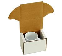 KAPCO 15 White Gift Boxes for Shipping, Mailing, Packing | Durable Packaging Corrugated Smash Proof Box Storage Solution for Fragile Items | Easy Fold & Lock, No Tape Needed (15 x 11 x 9.5cm)