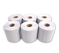 KAPCO 6 White Rolls | Centrefeed, 2-Ply, Embossed, Super Absorbent, Multi Surface Cleaning, Kitchen Hand Towel, Tissue Paper Roll | Home, Kitchen & Commercial use | Ideal Bulk Buy
