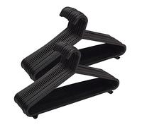 KAPCO Black Plastic Clothes Hangers - 50 Pack Strong Adult Coat Hangers as Wardrobe Organiser | Space Saving, Slim for Clothes Rail & Storage | Durable Hanger with Trouser Bar & Hooks | Bulk Buy