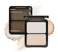K'APEINE Nude Eyeshadow Light Pink Beige Ivory Duo Face Highlight Bronzer Powder Makeup Matte Mini Eye Shadow Palette Natural Base Eyeshadow Powder for older Women-01#