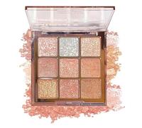 K'APEINE Shimmer Eyeshaow Palette, 9 Colors Brown Glitter Eyeshadow Nude Eye Shadow Sparkle Makeup Kit Long Lasting Waterproof Natural Eye Shadow Palette Highlighter Makeup Contour Chrome Eye Make Up