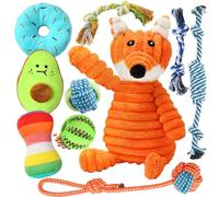 Kapetgo 10 Pack Dog Toys Puppy Toys from 8 Weeks Small Dog Interactive Rope Toys Indestructible Tough Puppy Chew Toys,Gift for Small Dogs (Fox Set)