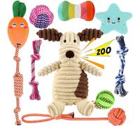 Kapetgo 10 Pack Dog Toys Puppy Toys from 8 Weeks Small Dog Interactive Rope Toys Indestructible Tough Puppy Chew Toys