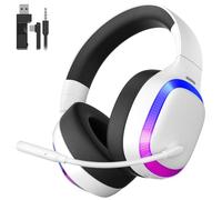 KAPEYDESI Gaming Headset, 2.4Ghz Wireless Gaming Headset for PS5, PS4, PC, Mac, Bluetooth 5.4 Gaming Headphones with Noise Canceling Mic, 70H Battery, Surround Sound, Lay-Flat & Foldable - RGB