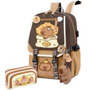 Kapibara Capybara Cartoon Backpack Large Capacity Waterproof Kapibara stuff kawaii backpack with pins and Accessories, pattern 5