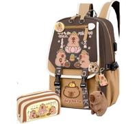 Kapibara Capybara Cartoon Backpack Large Capacity Waterproof Kapibara stuff kawaii backpack with pins and Accessories, pattern 10