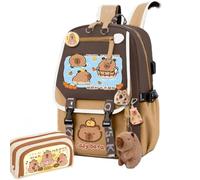 Kapibara Capybara Cartoon Backpack Large Capacity Waterproof Kapibara stuff kawaii backpack with pins and Accessories, pattern 16