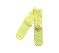KAPITAL Happy Heel ribbed socks - Yellow OS
