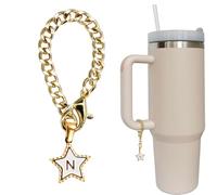 kapitomanio Stanley Cup Accessories Charms, Initial Letter Star Charm for Simple Modern Tumbler, Name ID Letter Handle Charm for All Water Bottle Charms (N)