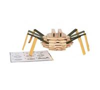 KAPLA COFFRET ARAIGNEE 75 planchettes dans un coffret bois : 50 planchettes nature, 10 vertes et 10 jaunes