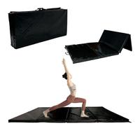 Kapler 8ft Four-Fold Gymnastics Mat, 5cm Thick Exercise Mat with Carrying Handles, Tumbling Mat for Home Gym, Fitness, BJJ & Yoga, Wipe-Clean PVC