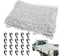 Kapler Cargo Net: 2x3m Size with 2x2cm Tiny Mesh - Heavy Duty 8mm Elasticated Bungee Cord & 20 Adjustable ABS Hooks for Pickup Truck Bed Van Skip Rubbish Garden Waste Transport