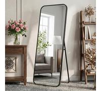 Kapler Full Length Mirror: 163x53cm Large Freestanding Floor Mirror & Wall Mounted Dressing Mirror, Shatterproof Black Metal Frame for Bedroom