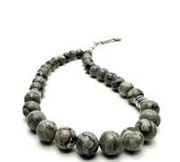 Kapobia Elegant 8mm Jasper Map Agate Handmade Tasbih - Gemstone Muslim Prayer Beads, Metal Tassel with Special Case | Islamic Gifts for Dhikr, Namaz, Meditation, 33 Beads, Natural stone, Jasper