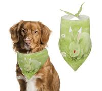 Kapok Light Green Dog Bandana, Soft Breathable Pet Scarf, Personalized Dog Bib Kerchief for Small Medium Large Dogs Cats, Exquisite Pet Neckerchief for Daily Wear, Travel, Party