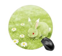 Kapok Light Green Round Rubber Mouse Pad 7.8 Inch Stable Non Slip Circular Computer Mat Portable Resistant Desk Mat for Office Laptop Desktop Professional Daily Working Scenes
