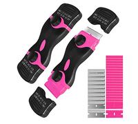 kapoua Razor Blade Scraper, Double Edge Razor Scraper Remover Tool with 30 Pcs Razor Blades for Labels Stickers Decals Removal Auto Window Tint Vinyl Tool Application (Pink)