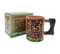 Kapow Gifts World's Best Gardener Shaped Terracotta Mug with Wellington Boot Handle, 12cm Gift Boxed Cup