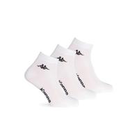 Kappa 6 Pairs of Mini Ghost Socks Ankle Height Stretch Cotton - White - 3/5 UK