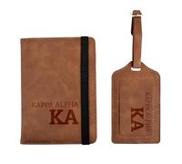 Kappa Alpha Passport Holder and Luggage Tag Travel Accessories Set, Officially Licensed Kappa Alpha Order Fraternity Gift for Men