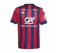 Kappa Clermont 2025/2026 Red DK/Blue MD Cobalt Sponsor Official T-Shirt | Hydro-Way Protection Technology, Recycled Fabrics and Thermal Fusion Logos | 14Y