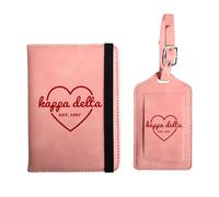 Kappa Delta Passport and Luggage Tag Travel Accessories Set, Officially Licensed Kappa Delta Sorority Gift for Women