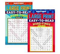Kappa Easy to Read Word Finds - 8" x 5" Digest Size 2 Titles, Word Search Find Words Books for Adults Teens, Training Learning with Game, 2-Pack