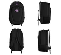 Kappa GOBRICOT REAL VALLADOLID- Sports Backpack 25/26 - Quality Design and Sports Style - Ripstop Fabric - 53x34x20cm - Three Compartments - BLACK M