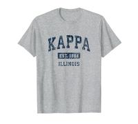 Kappa Illinois IL Vintage Athletic Sports Design T-Shirt, Men, Heather Grey, X-Large