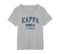 Kappa Illinois IL Vintage Athletic Sports Design T-Shirt, Women's Plus, Heather Grey, 5X