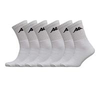 Kappa K002 6 Pairs Cotton Terry Tennis Socks Ring, White, 5-7